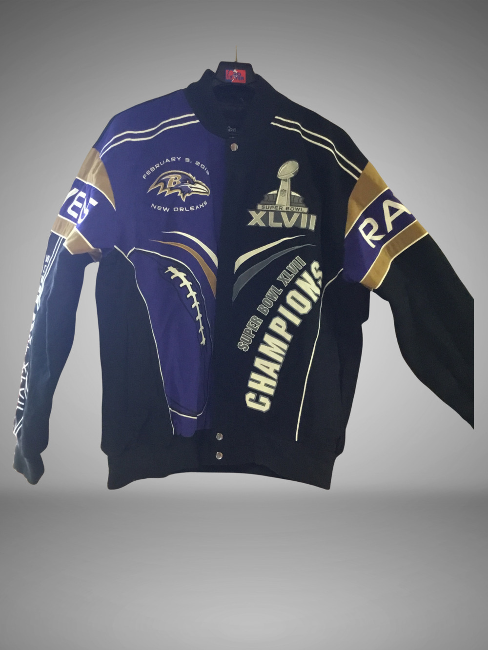 New with tags G-111 Men's Baltimore Ravins Super Bowl Xlvii NFL Jacket